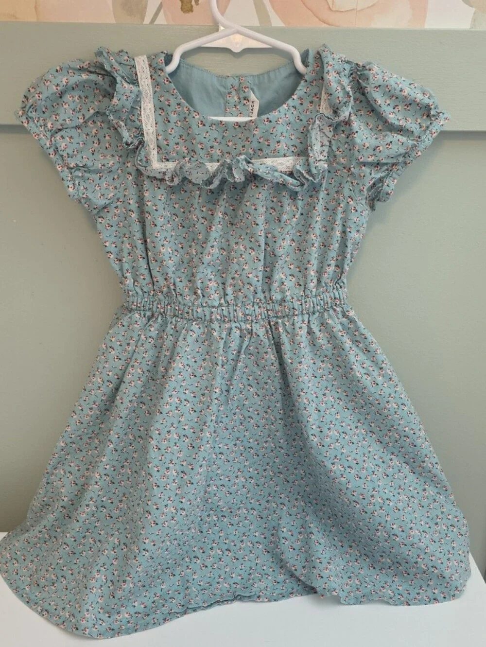 Janie And Jack 4 Or 4t Floral Kids Dress with Ruffled Yoke Cottagecore